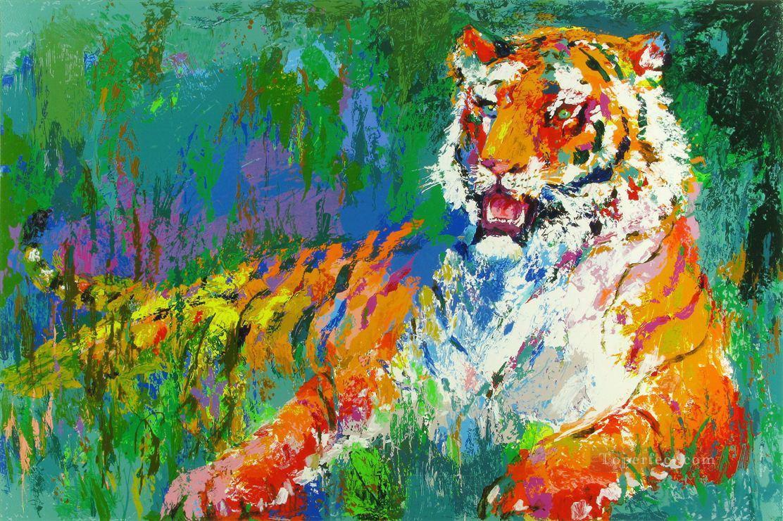 Resting Tiger with texture Oil Paintings
